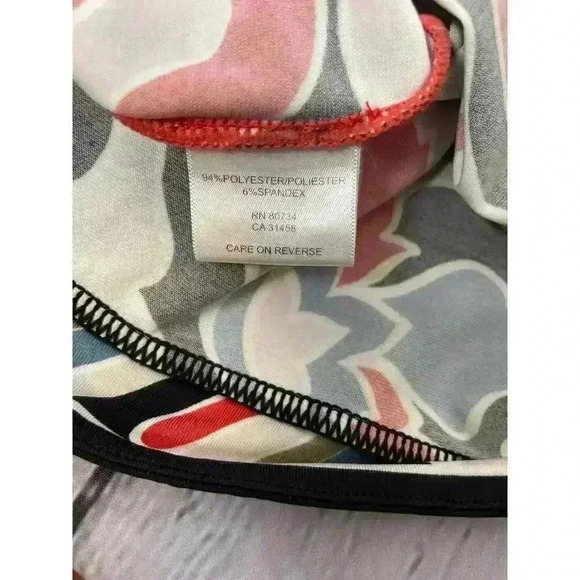 BCBG Maxazria Red Multicolor Paneled A-line Long Sleeve Mini Dress Women Size S - Picture 5 of 6